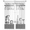 Kitchen Utensils Plaid Tulle Curtains For Living Room Chiffon Voile Sheer Window Curtain For Bedroom