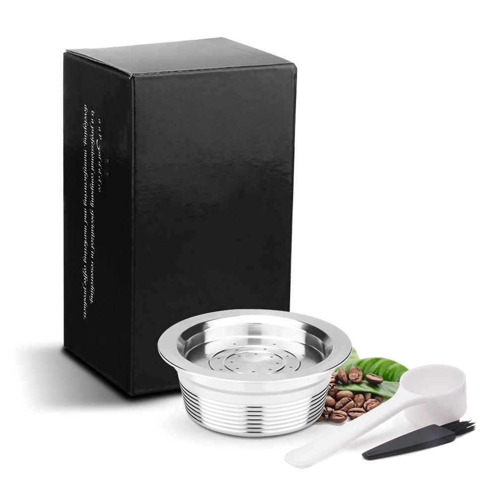 Steel Tamper Espresso Coffee Refillable Capsule Coffee Pod Holder Set Coffee Capsule Reusable Pods