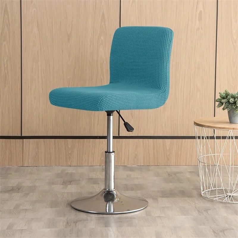 Solid Color Elastic Bar Stool Covers Polar Fleece Stretch Chair Stool Slipcovers Coffee Hotel Short Back Seat Chair Covers Home