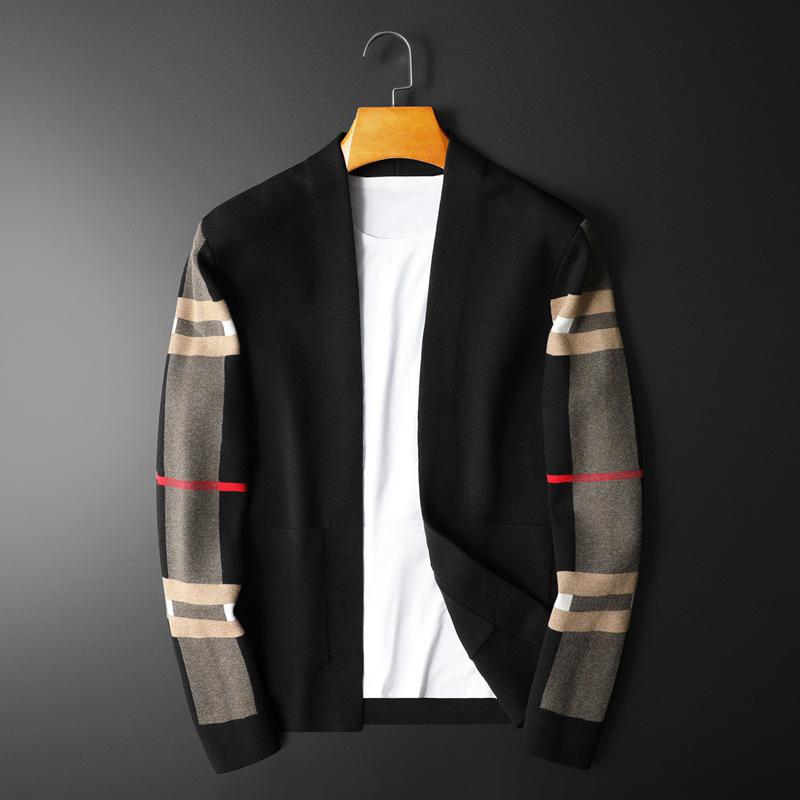 Spring and Autumn Fashion Sweater Cardigan Men's Knitted Cardigan Korean Edition Casual Coat