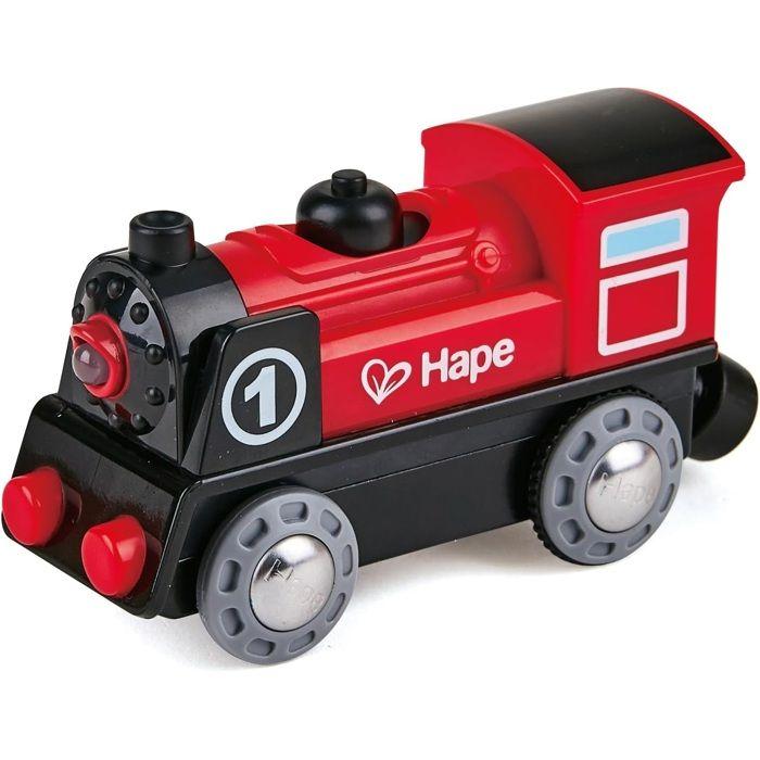 Locomotive en bois éléctrique - HAPE - Avec lampe frontale et inversion de sens
