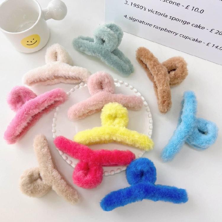 Plush Hair Catchs Hair Barrettes for Thick Hair Furs Hair Claw Clips Jewelry