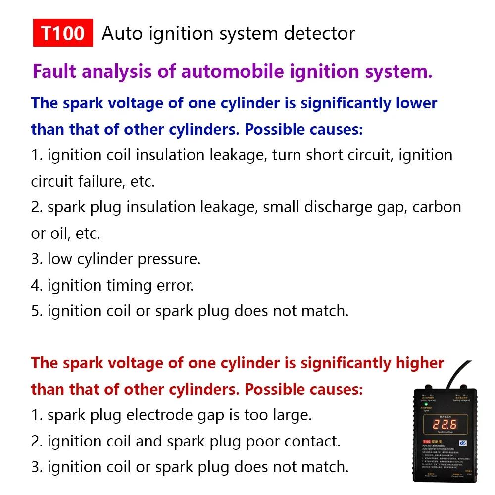 AM-T100 12V 24V Auto Zündsystem Detektor Zündsignal und Zündfunken Spannungstester
