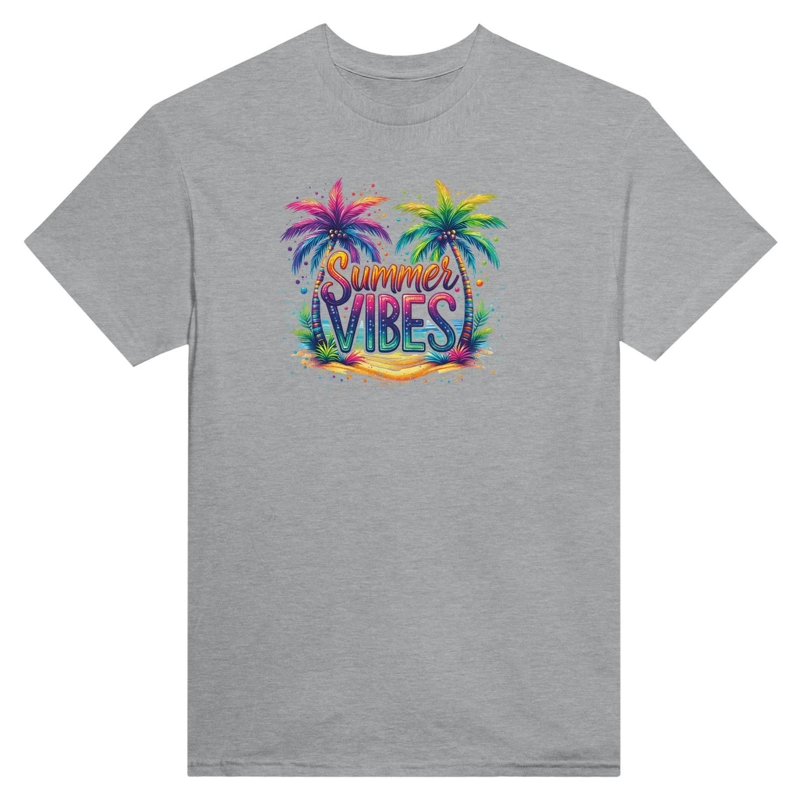 SUMMER VIBES 100% Cotton Crewneck T-Shirt with Seamless Double-Needle Constructi XXXL