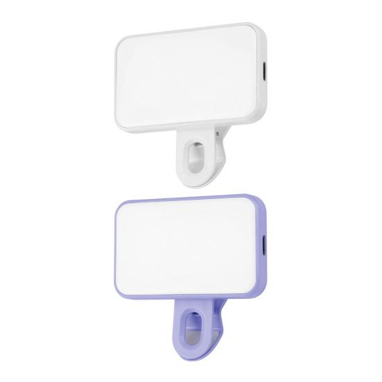 LED Fill Light with Clip Rechargeable Adjustable Brightness Phone Tablet Laptop Computer Selfie Video Meeting Photography Fill Lamp