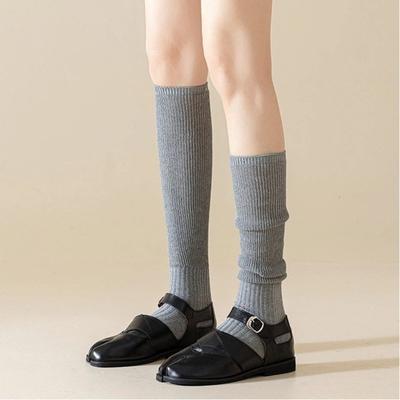Comfortable Solid Color Women's Long Socks Soft High Elasticity Split Toe Socks Japanese Style Two-Toed Sock Autumn