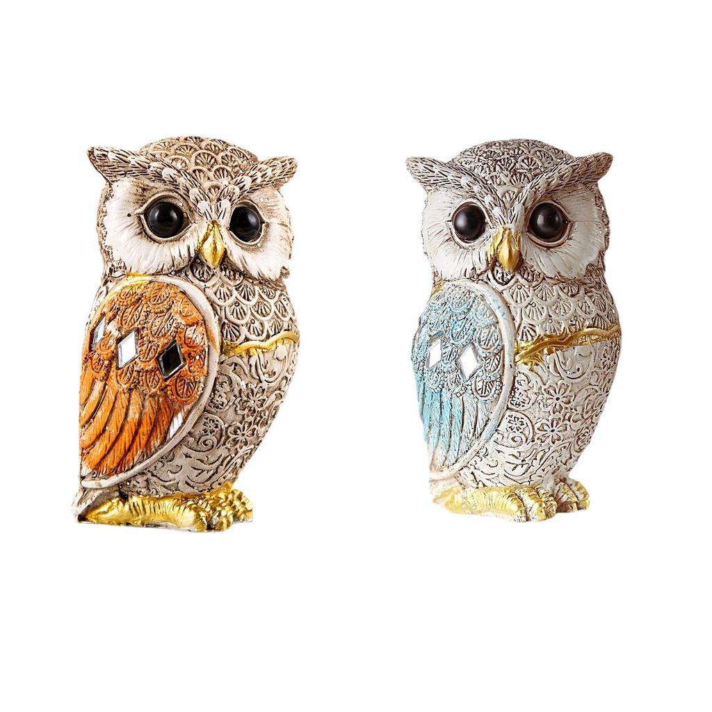 Owl Statue Shelf Decor Office Ornament Bedroom Modern Table Desk Cute Living Room Gift for Birds Lovers Sculpture Decoration