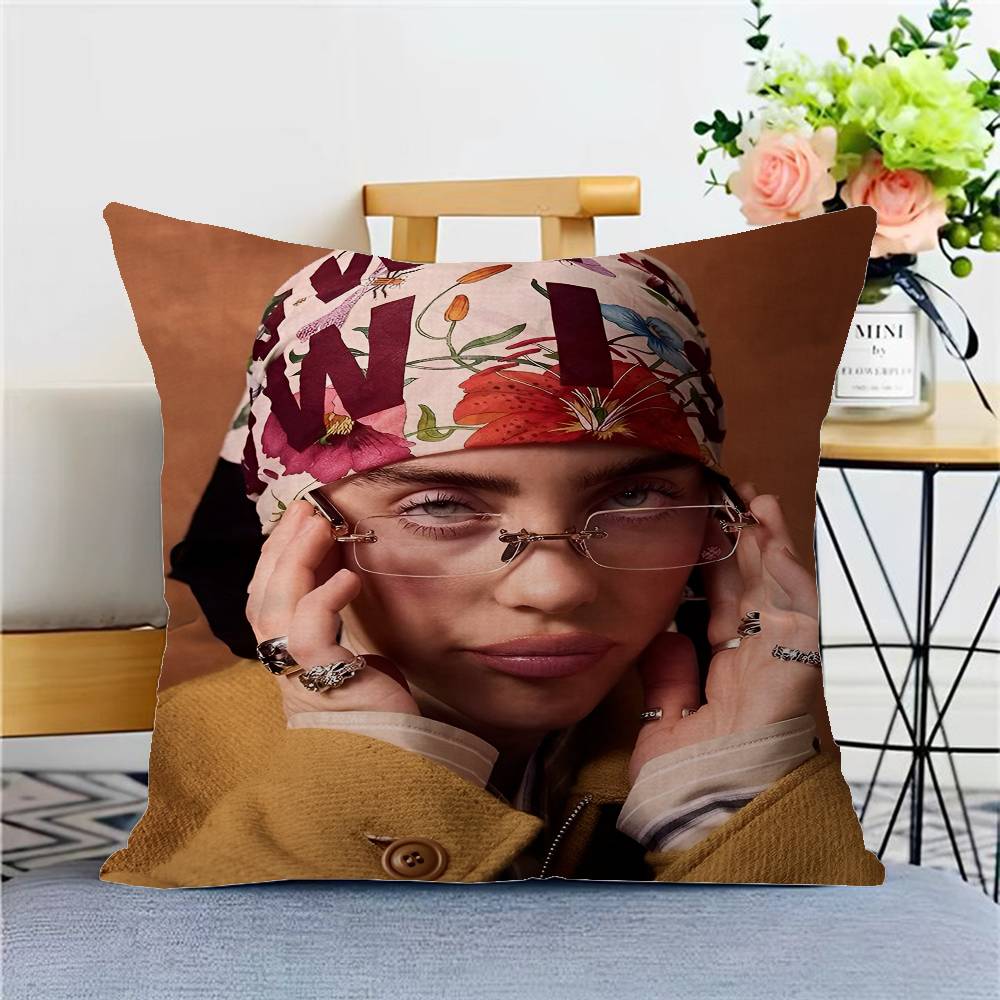 B-Billie E-Eilish Pillow Anime Pillow Sofa Bed Head Pillow Cover Cushion Cover 45x45 Cm Fashion