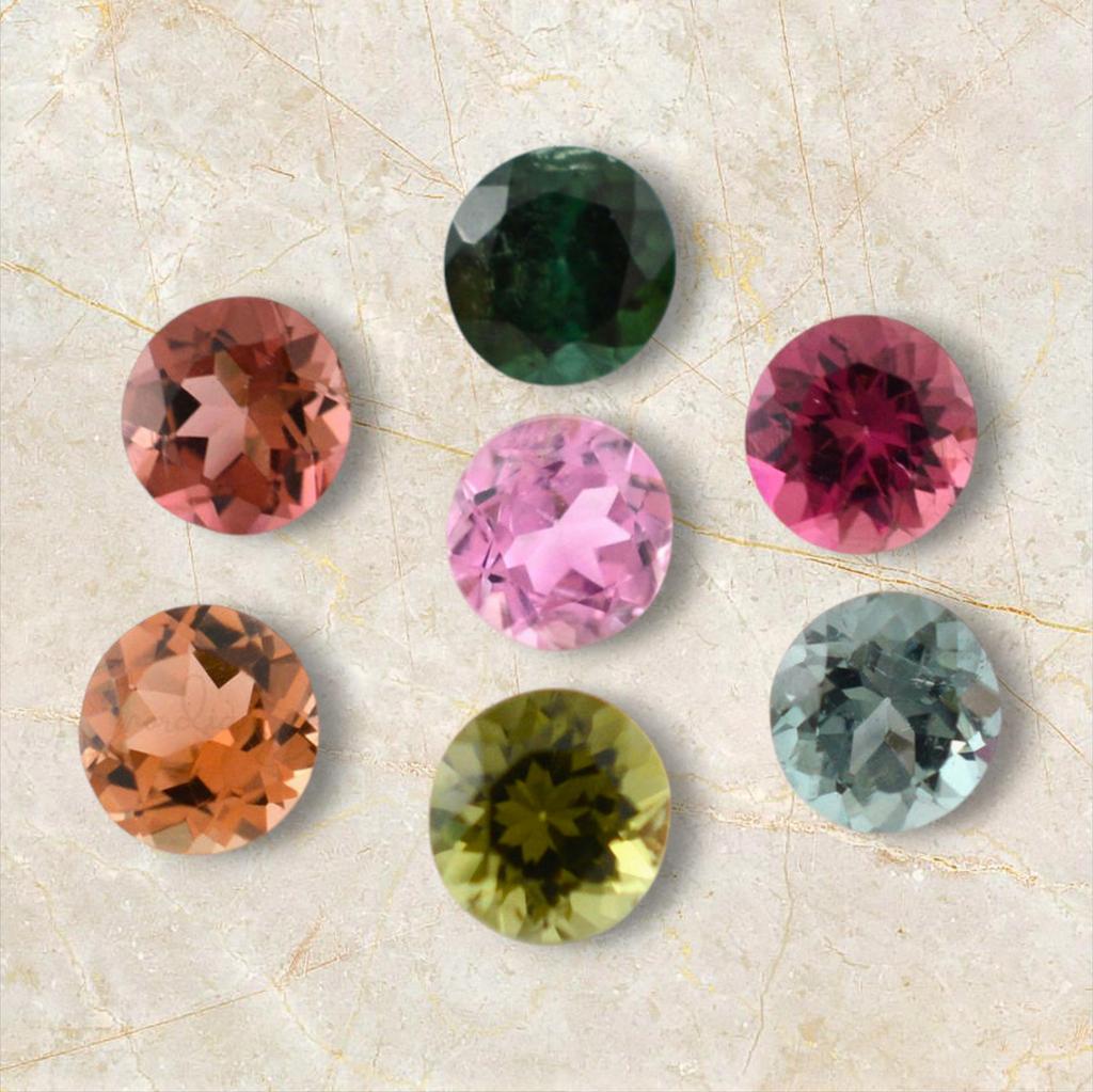 Round Cut Natural Tourmaline 3 MM Size Gemstone, 10 Pcs Multi Tourmaline Lot, Loose Gemstone Lot, October Birthstone For Making Jewelry.
