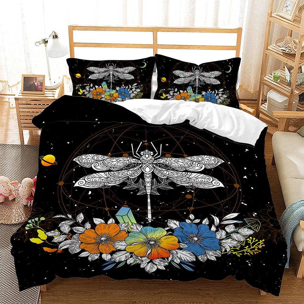 Blue Butterfly Duvet Cover Set For Girls Purple Galaxy Bedding Set Full SizeUniverse Comforter Cover Starry Sky Quilt Cover Set
