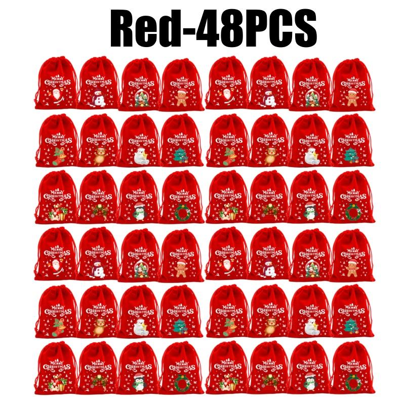 Christmas Velvet Drawstring Bag Candy Gift Pouch for Party Favors Holiday Decorations Christmas Tree Fillers Home New Year