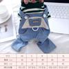 Pet clothes can lead dogs Classic striped denim overalls Autumn and winter models dog costume