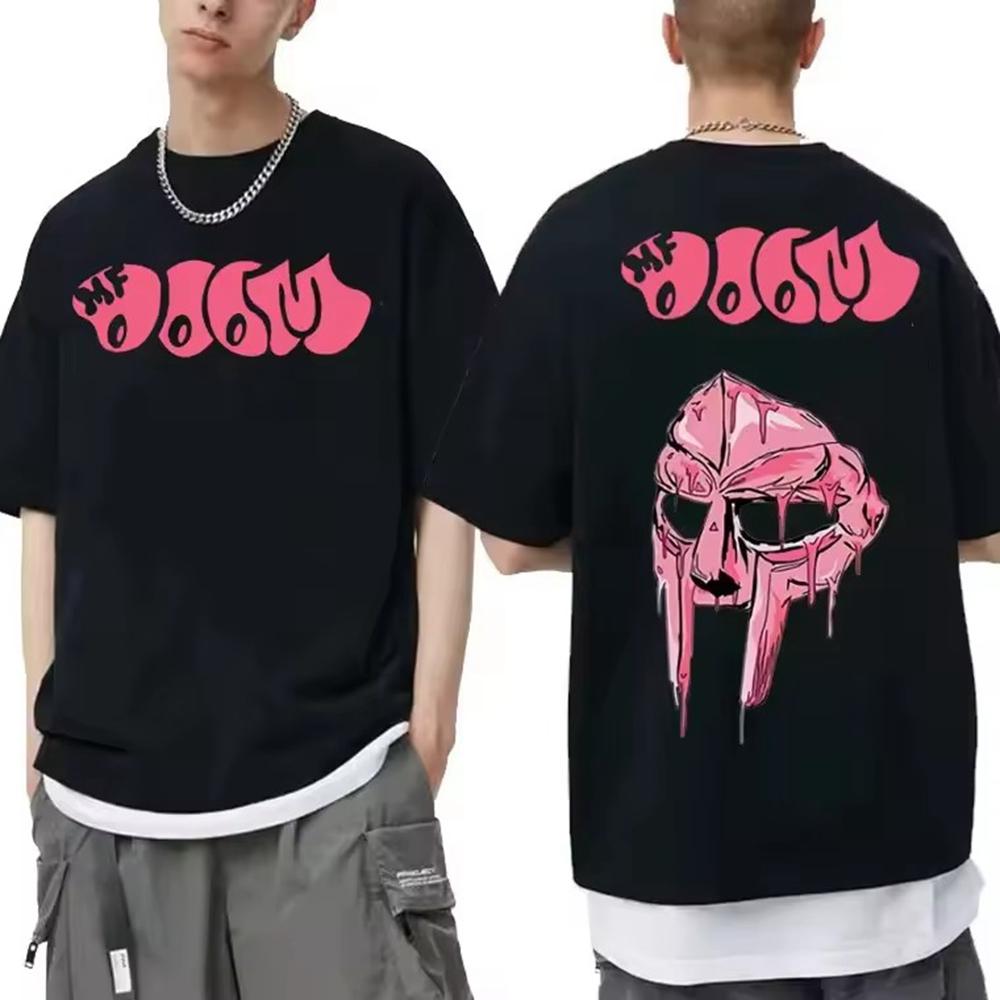 Damen T-Shirts Herren Kleidung Homme Bedrucktes T-Shirt Neu im Top Sänger Mf Doom Madlib Madvillain Zweiseitiges Grafik-T-Shirt