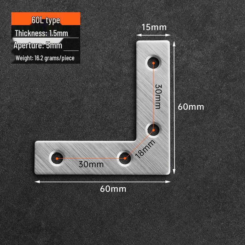 90° L-Shaped Angle Bracket for Table, Chair, Cabinet, and Shelf Support