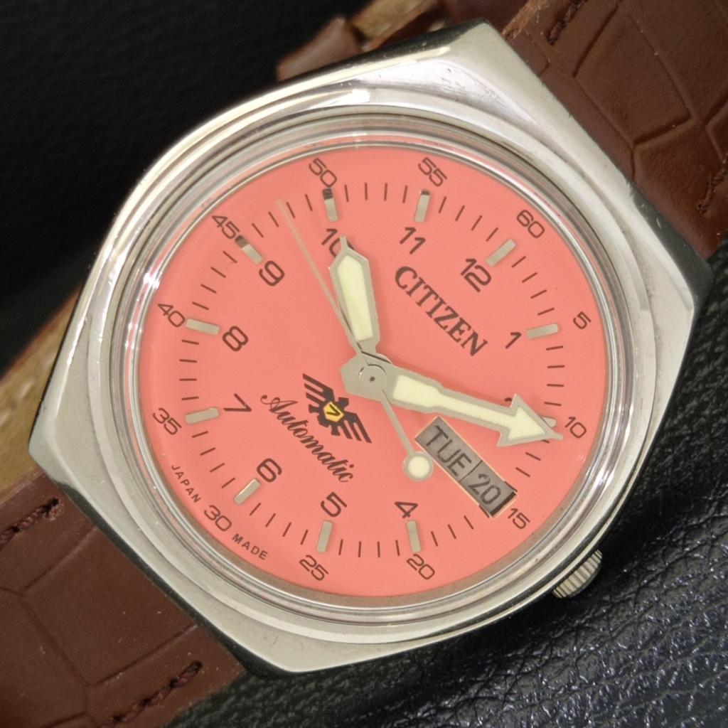 

AUTOMATIC VINTAGE CITIZEN 8200 JAPAN MENS PEACH COLOR DIAL WATCH a500281-2 R151b-a500281