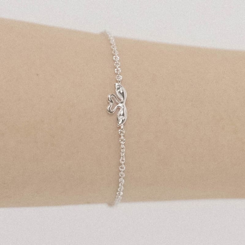Baked Alaska [SILVER] Kissing Swan Chain Bracelet