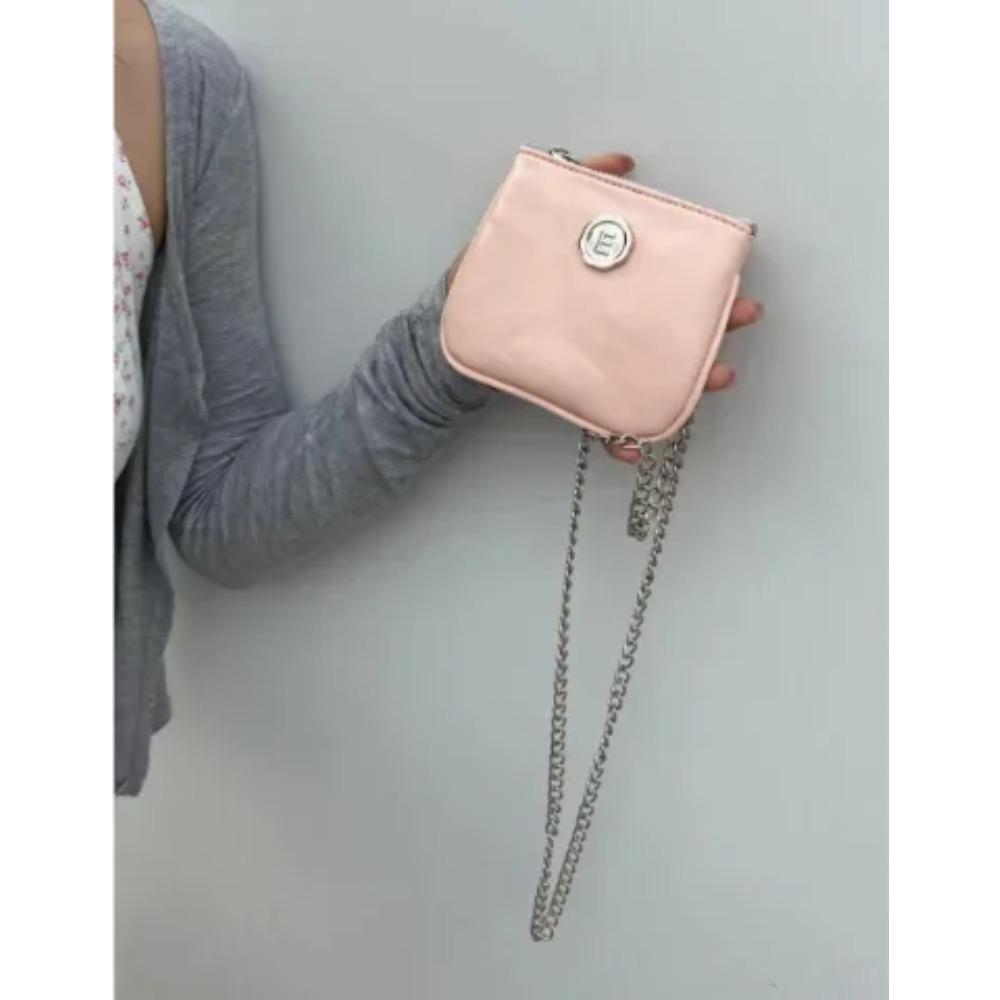 

Корейские Ins модные мини-сумки на плечо из искусственной кожи, черные, серебряные, на молнии, сумка через плечо для женщин, помада, ID, кредитная карта, сумки для хранения денег розовый