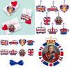 British Monarch Themed Party Supplies Colorful Paper Cutouts With Ribbon