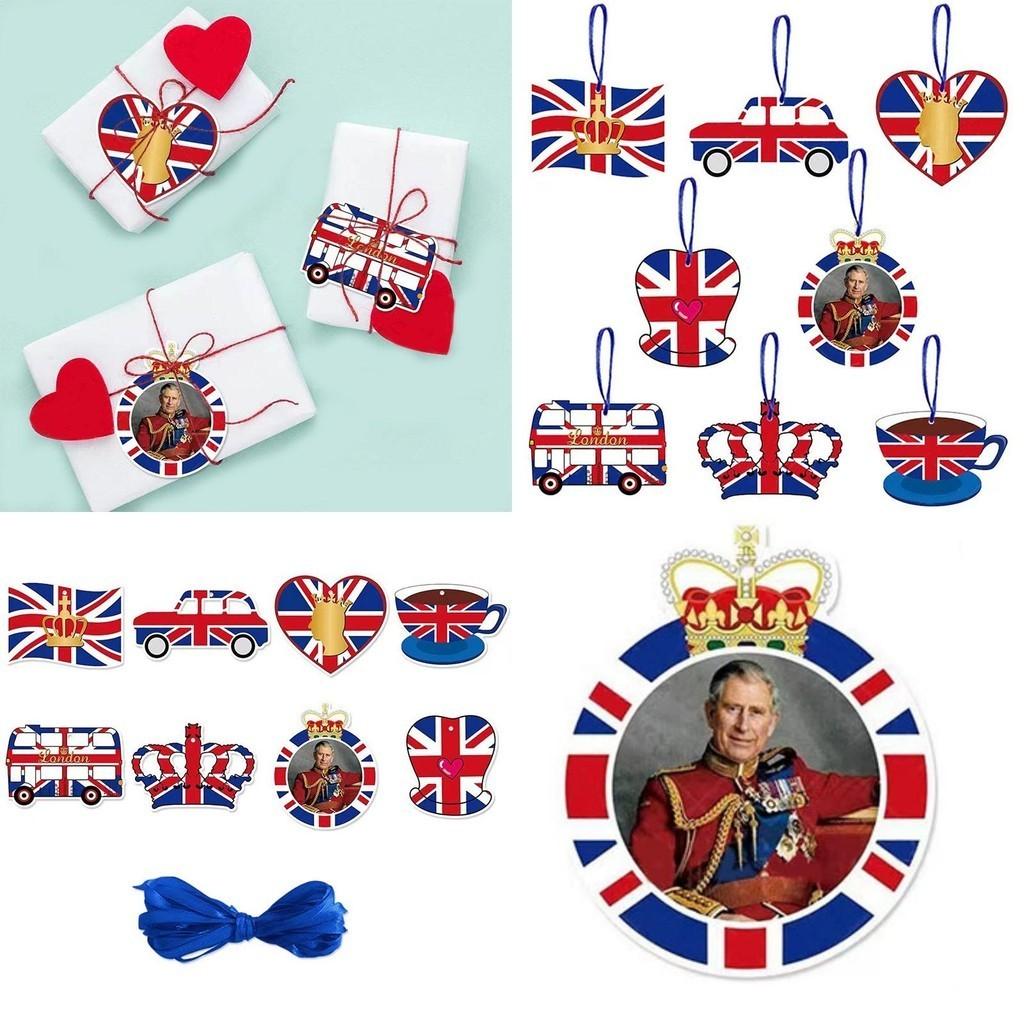 British Monarch Themed Party Supplies Colorful Paper Cutouts With Ribbon