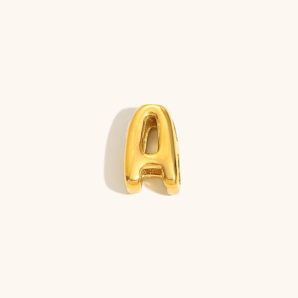 CARLIDANA Trend Gold Plated Bubble Initial Letter Stainless Steel Pendant Charms Personalized Necklace Fashion DIY Jewelry Gold