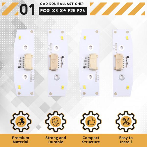 4Pcs Yellow DRL Headlight Angel Eye Chip for 14-17 BMW X3/X4 F25/F26