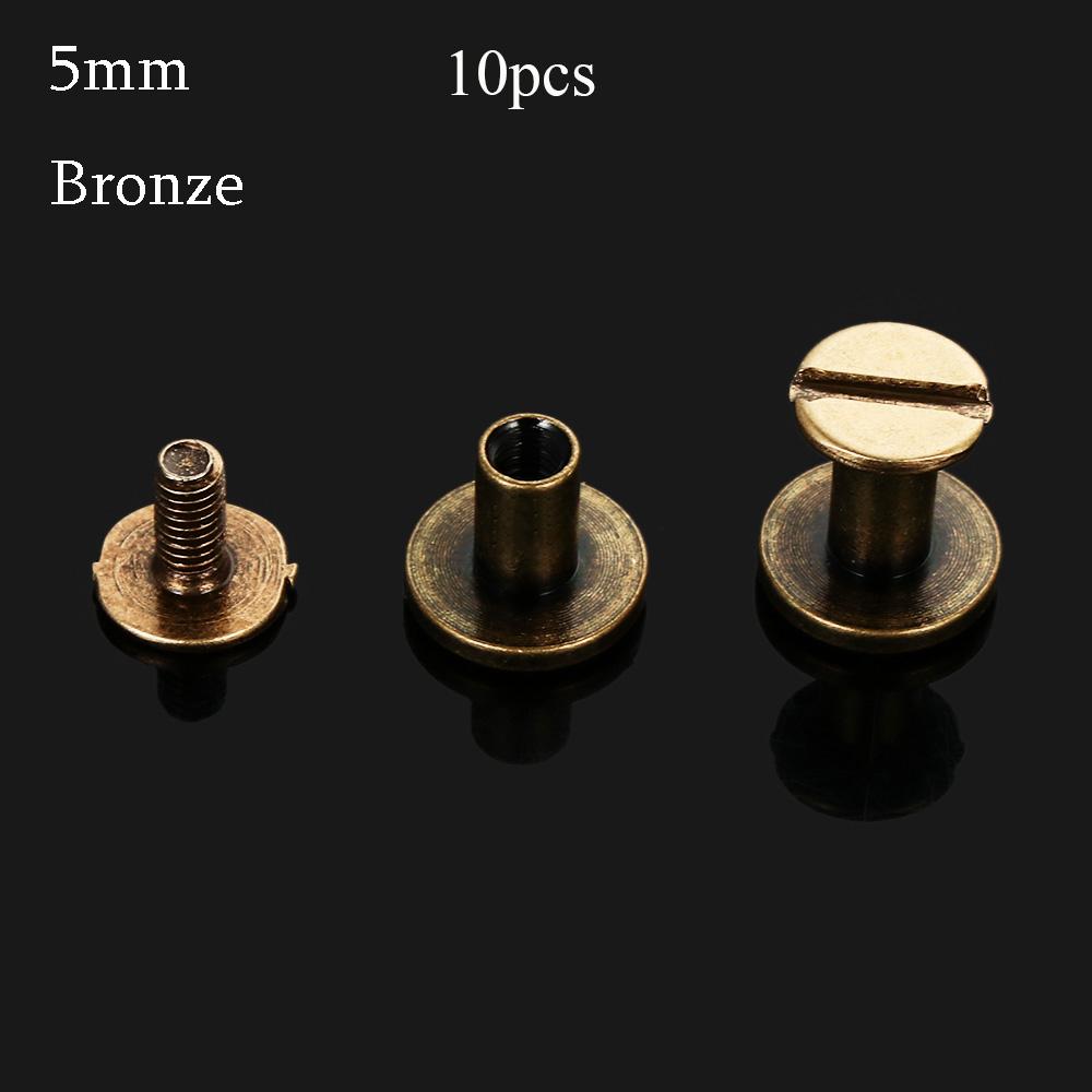 10 pcs 5/6.5/8mm Luggage Craft Clothes/Bag/Shoes Brass Nail Strap Rivets Screw Solid Nail Bolt Leather Craft Round Head Screws