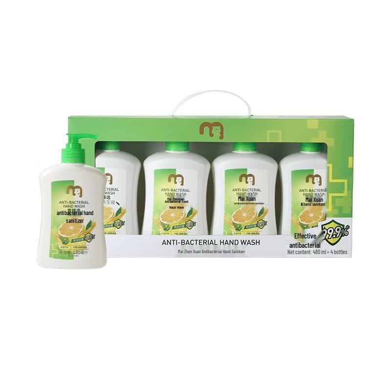 Mai Zhenxuan Antibacterial Hand Soap, Fruit Scent, 4 x 480ml Pack