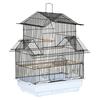 Metal and Plastic Bird Cage with Carrying Handle and Removable Tray, 50.5x41x63 cm, White