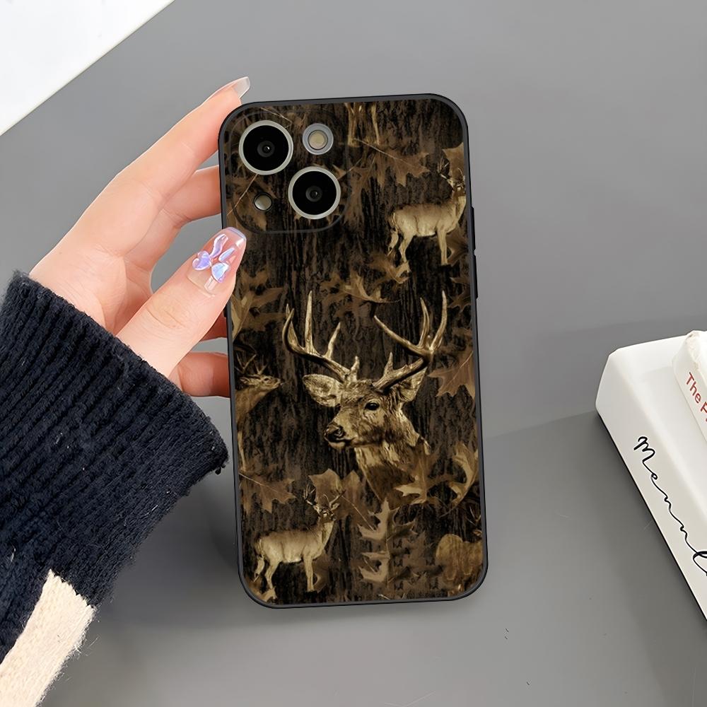 Deer Hunting Camo Phone Case For Iphone 16 Plus 15 14 Pro Max 13 Mini 11 12 Xr X Xs 6 7 8 SE Plus Back Cover