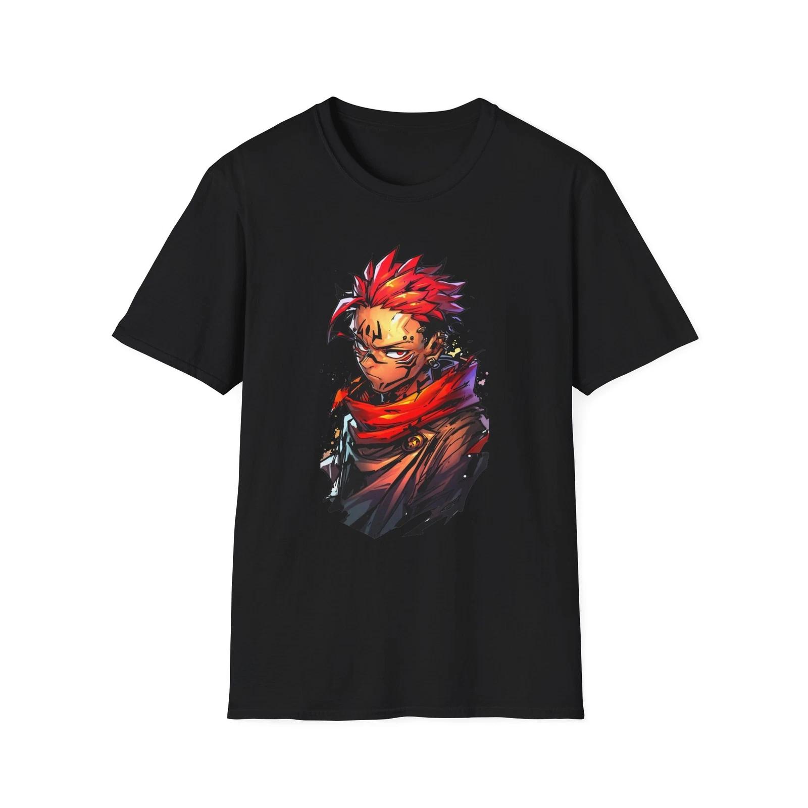 Anime Soft T-Shirt, JJK Sukuna Art Work 2, Unisex JL Anime Front Printed Tee 150
