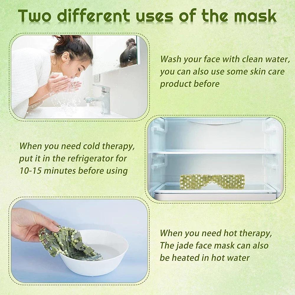 Cooling Jade Eye Mask Massager Natural Jade Eye Mask Eye Eye for Eye Relax Sleep Massager Mask Tools Mask Care Stone Face Sleep