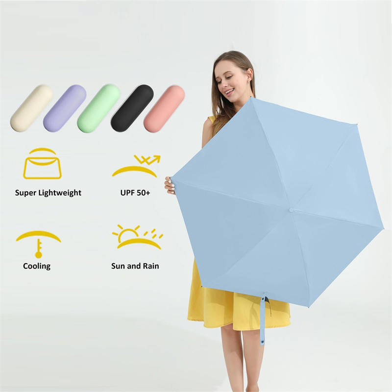 Mini Five Folding 6-Bone Umbrella Rain Wind Resistant UV Protection Outdoor Portable Fashion Male Women Parasol