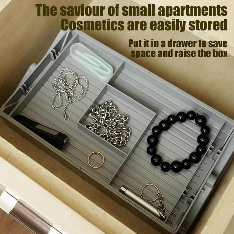 2 Tier/3 Tier Expandable Drawer Organizer Nightstand Vanity Desk Jewelry Cosmetic Divider Foldable Makeup Desk Storage Holder