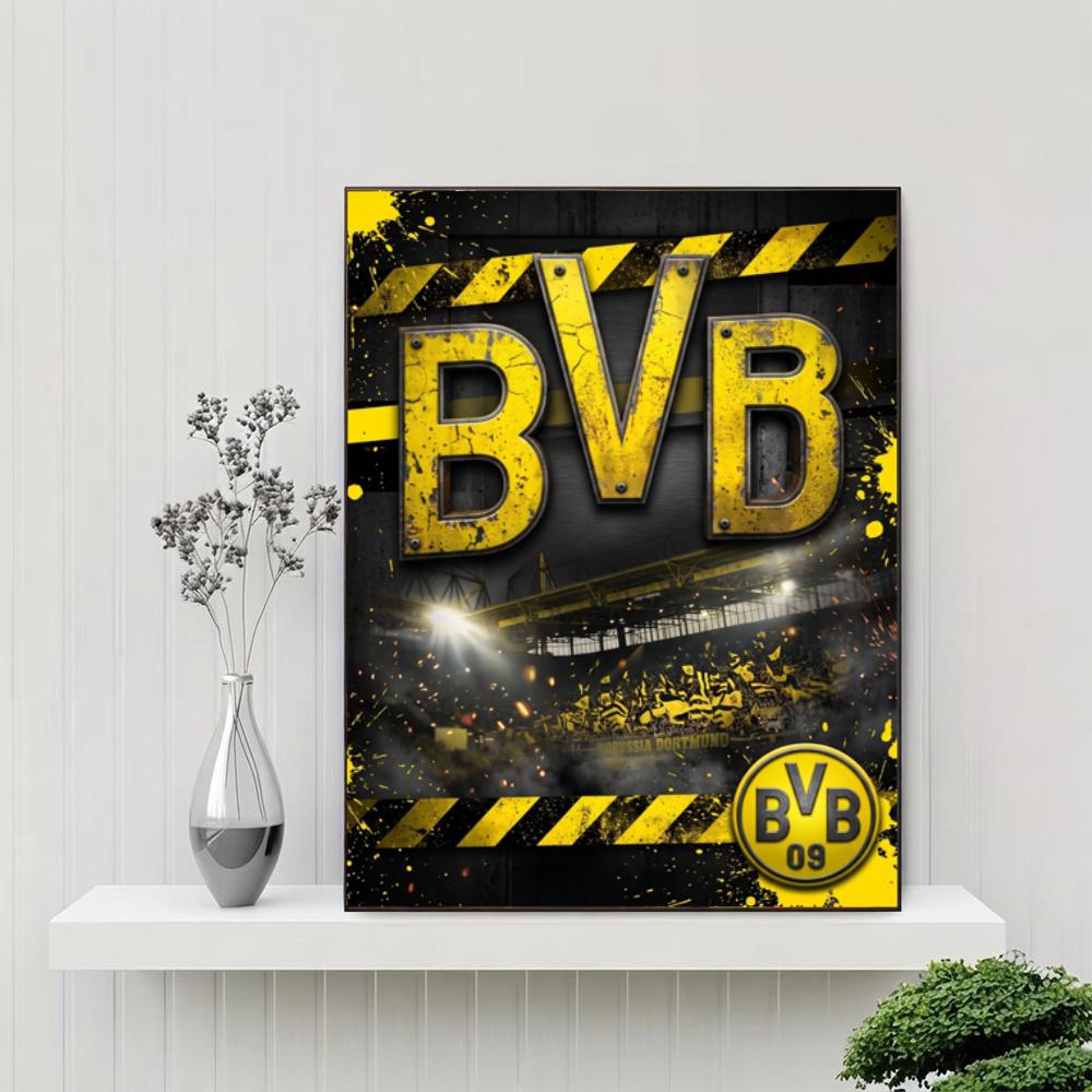 Bvb Soccer Team Stadium Theme Diamond Painting Round Diamond Mosaic Rhinestones Diamond Embroidery Craft Kit Wall Decor Without Frame