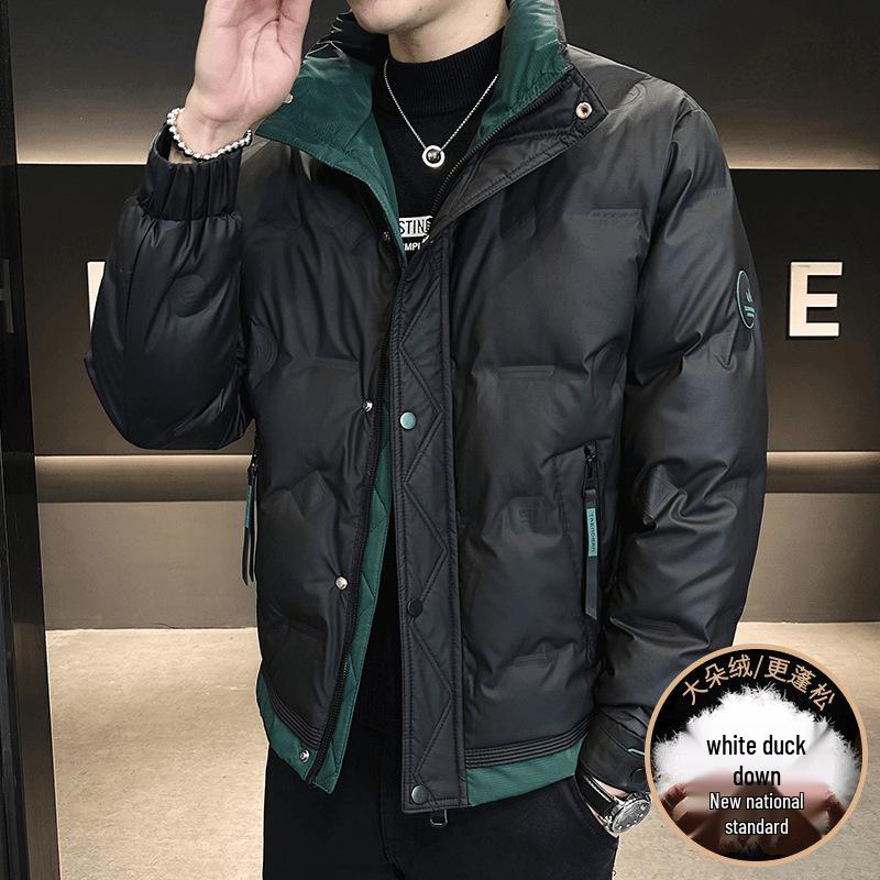 

Мужская модная короткая ветрозащитная пуховая куртка - Теплая, универсальная, повседневное зимнее пальто 5XL (180-195 jin)