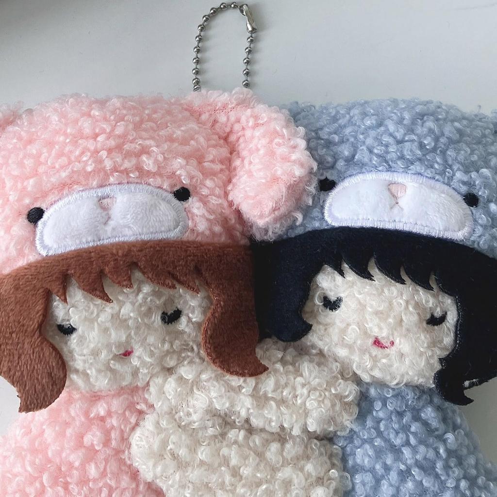 AS KNOW AS Plus (ASKNOW AS PLUS) ZY0559 Mofumofumo Plush Toy Keychain Charm, a Collaboration Item with the Mofumofumo Collaboration, Available In