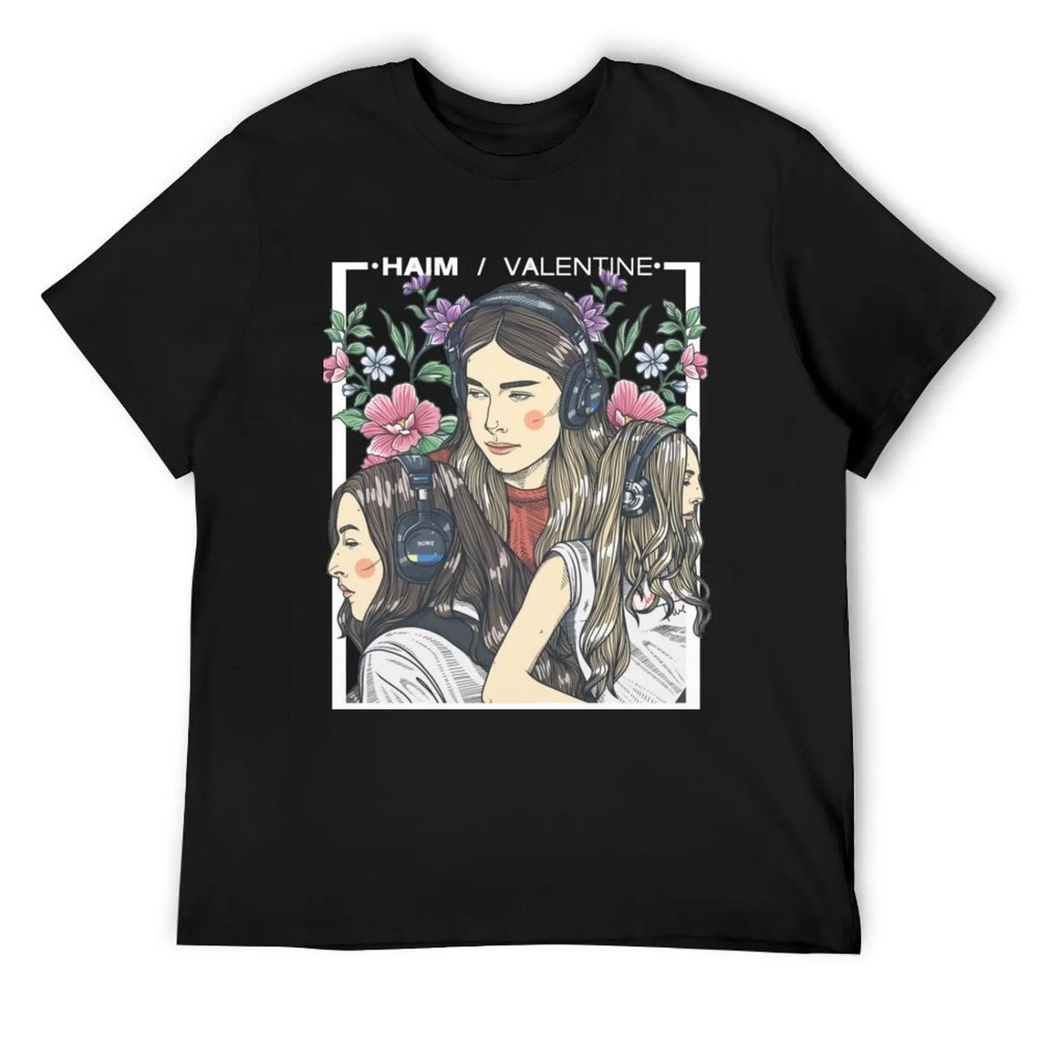 haim-music Sticke T-Shirt basketball graphic tees man clothes Blouse heavyweights shirts graphic tee men S