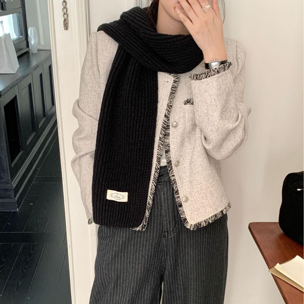 

Осенне-зимний теплый шарф, студенческий однотонный утолщенный шарф, женский высококлассный корейский стиль, универсальная ветрозащитная шаль, атмосфера