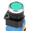 22mm Flachkopf Grün Push Button Momentary Schalter Mit LED Licht 220V