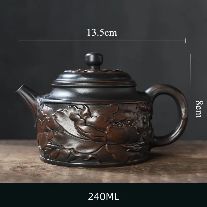 Purple Pottery Teapot Tea Cup Ceremony accessories Kung Fu Tea Set Pure Handmade Teapot Teapot for Tea Puer Kettle,
