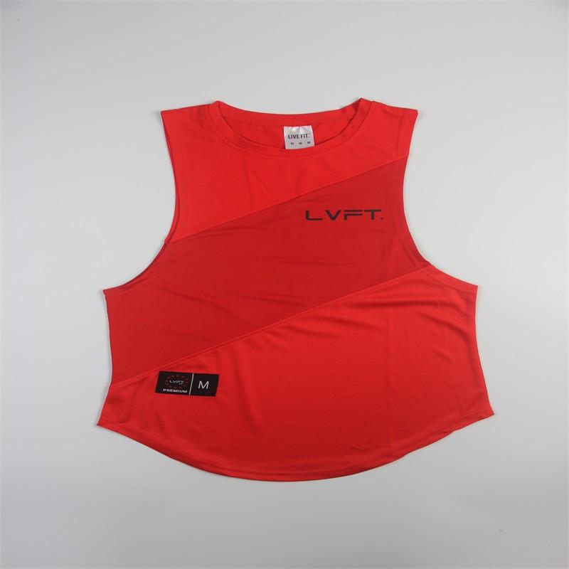 

Спортивный жилет LVFT Muscle Fitness: Свободная, эластичная, впитывающая пот и дышащая баскетбольная футболка M красный