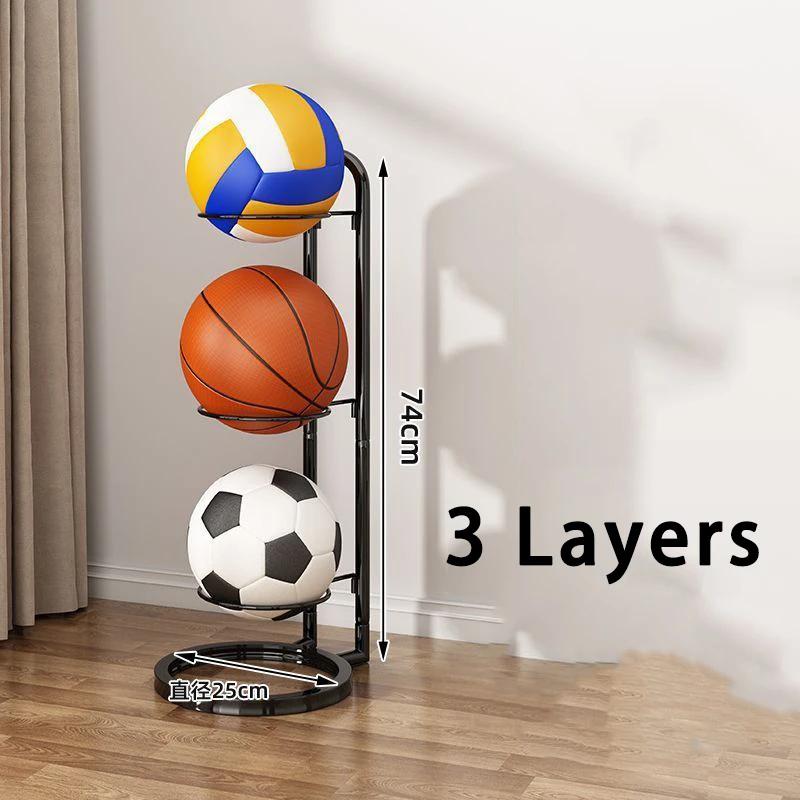 For 2/3/4/5Layers Basketball Storage Rack Indoor Children Balls Placed Rack Football Volleyball Basketball Holder Balls Metal St