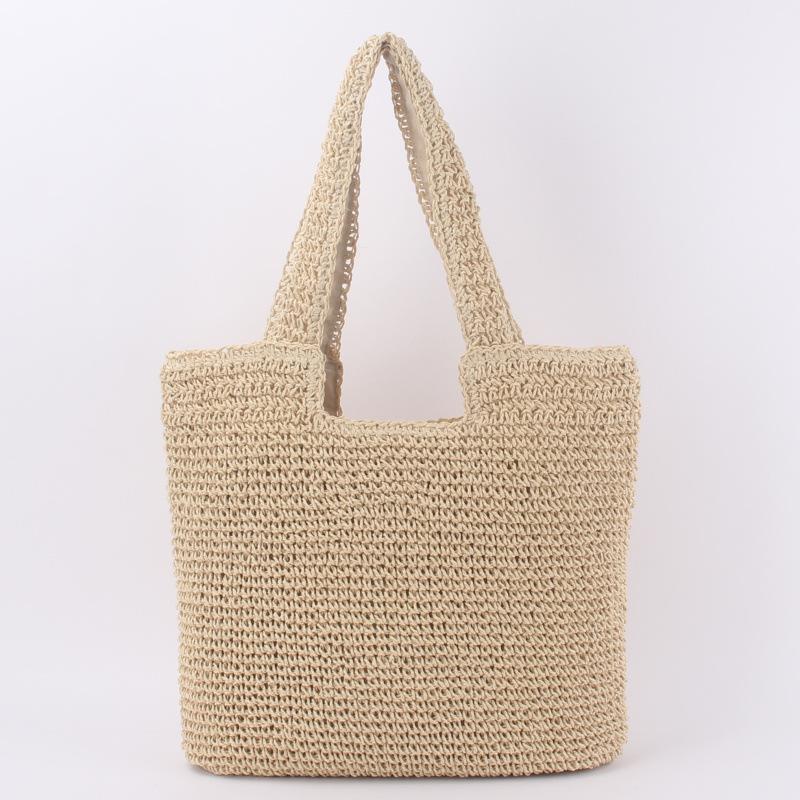 Fashionable Minimalist Handwoven Straw Single Shoulder Bag - Bohemian Casual Versatile Large Capacity Beach Tote