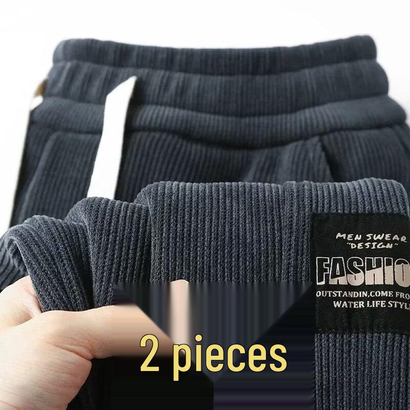 Men's Wear-Resistant Corduroy Jogger Work Pants for Autumn/Winter Construction Site Use