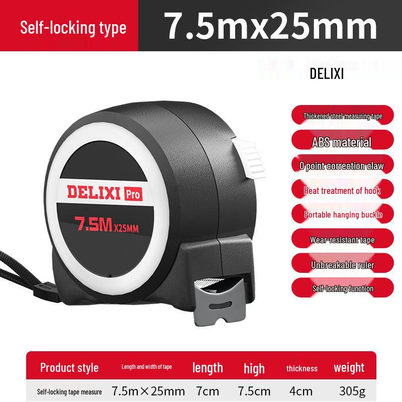 Delixi Steel Tape Measure: Thickened and Hardened, 5m/3m/10m Options, Durable Household Ruler