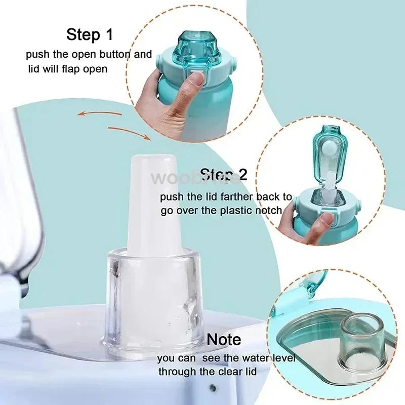 1-3PCS Sports Water Bottle for Running Drinking Bottle 2L Motivational with Time Marker Stickers Portable Reusable Plastic Cups