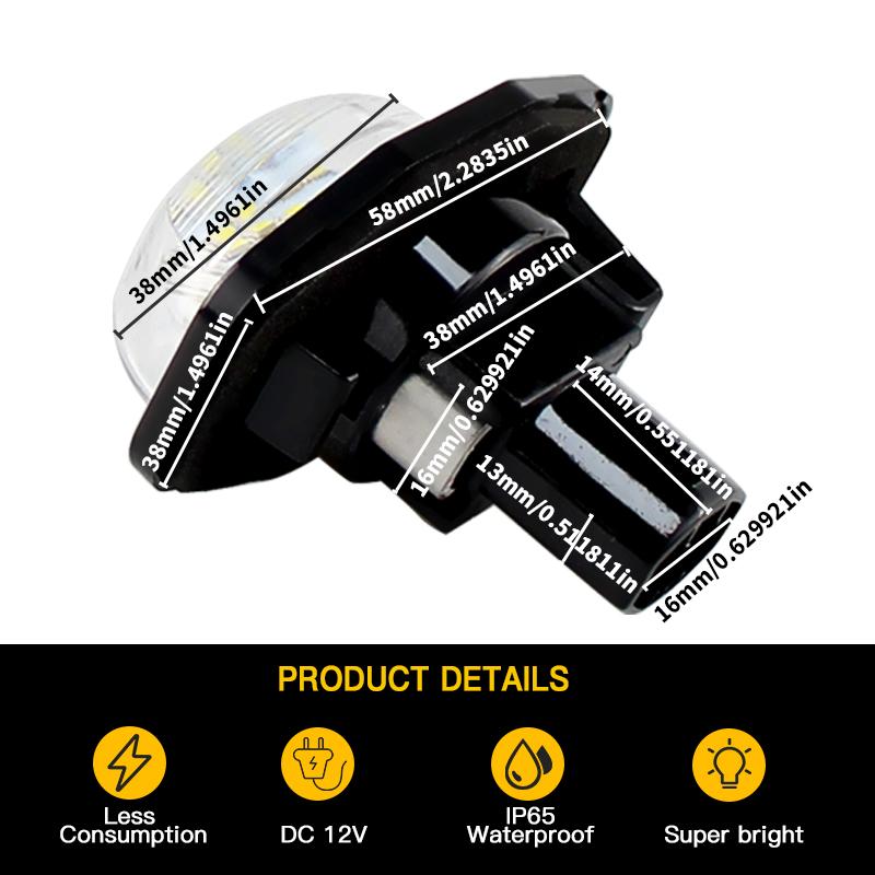 2pcs LED License Number Plate Light For Scion XB Aze151 2007.03-up XD Zsp110 2007.06-up CanBus White 6000K