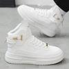Men's High-top Sneakers Are Fashionable and Versatile.Thick-soled Casual Shoes Are Light, Trendy and Comfortable. White Sneakers