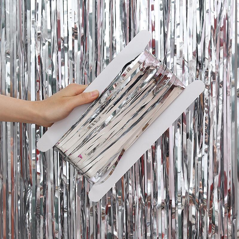 

12 м детский день рождения вечерние занавески от дождя алюминиевая фольга занавес фон украшение лазерная свадьба старый серебряный