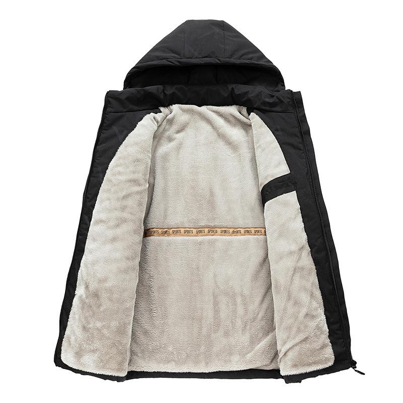 Men's Winter Removable Hat Windproof Warm Cotton-padded Clothes Men's and Women's Cotton-padded Jackets Dad's Coat